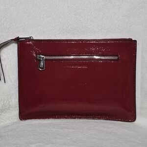 Aimee Kestenberg Red Patent Leather Zip Clutch